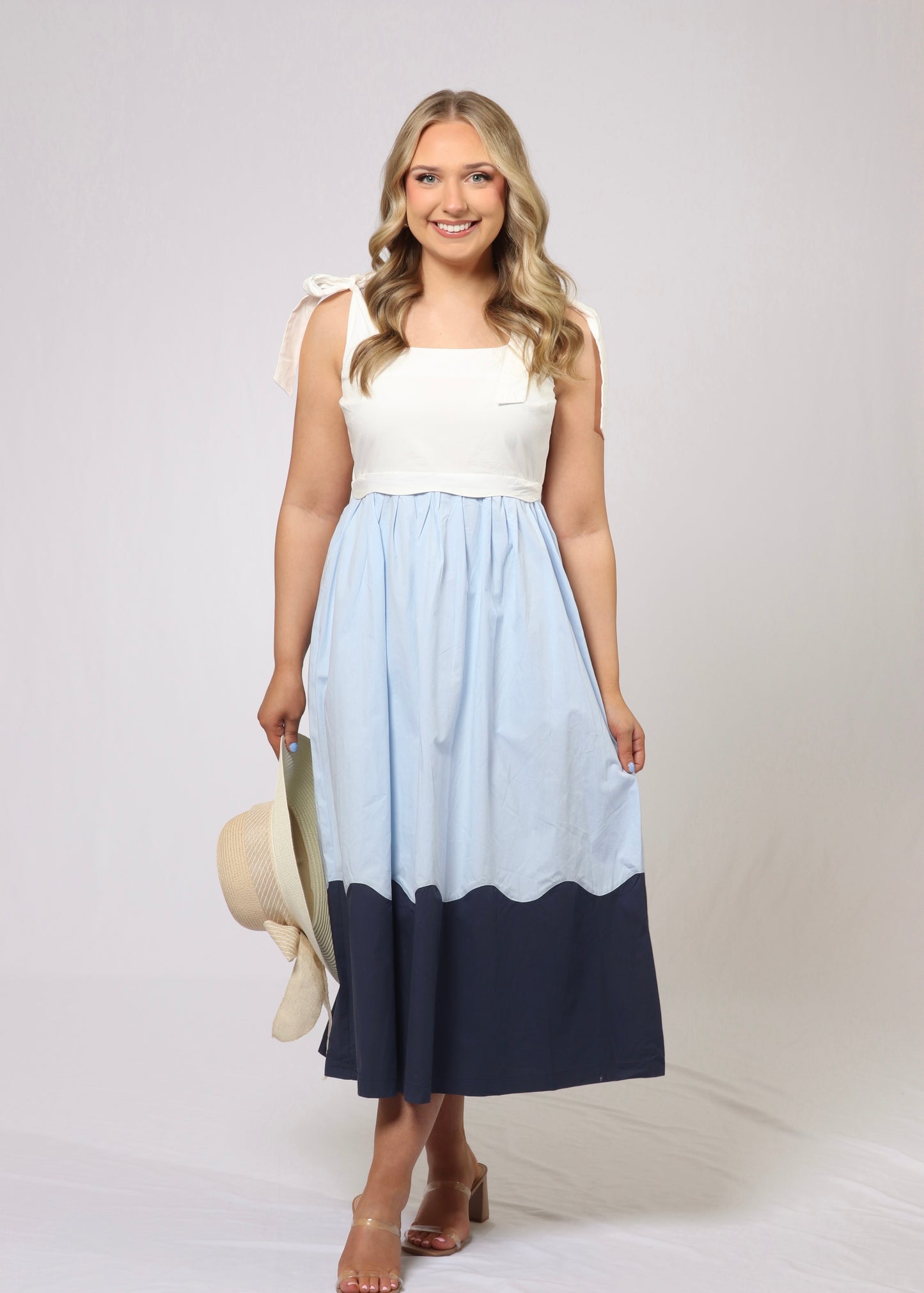 Scalloped Midi Dress