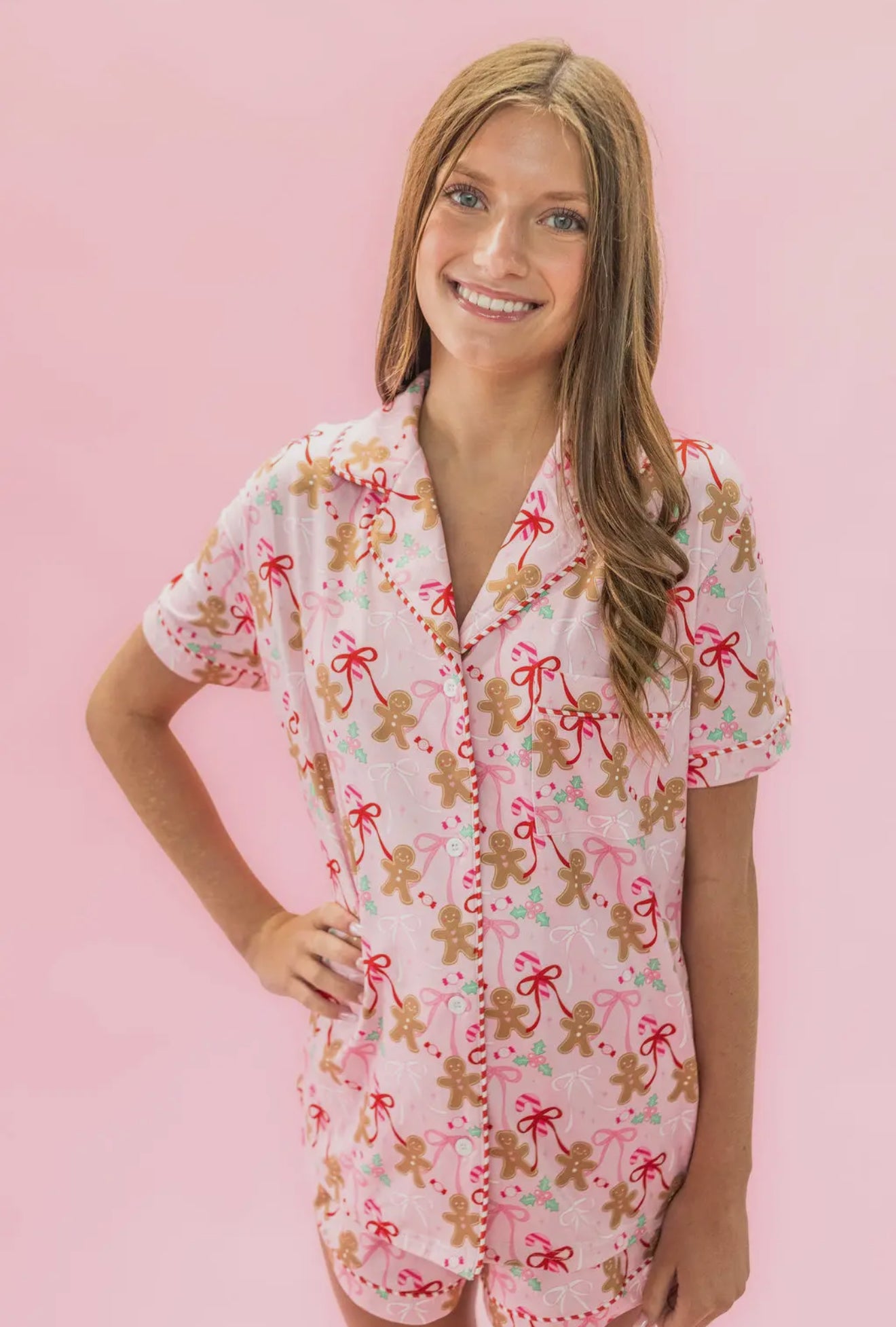 Gingerbread Bow PJ Set