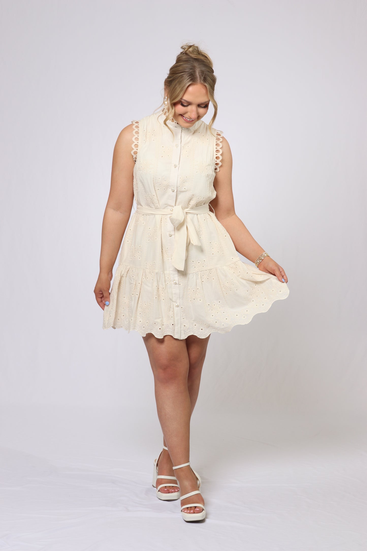 Embroidered Mini Dress