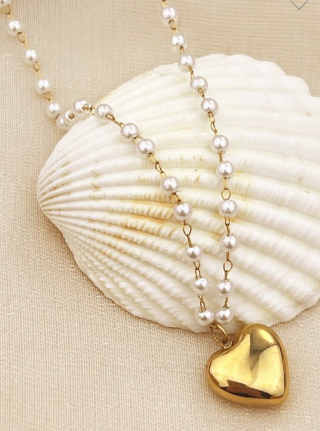 18K STAINLESS STEEL TARNISH FREE HEART NECKLACE