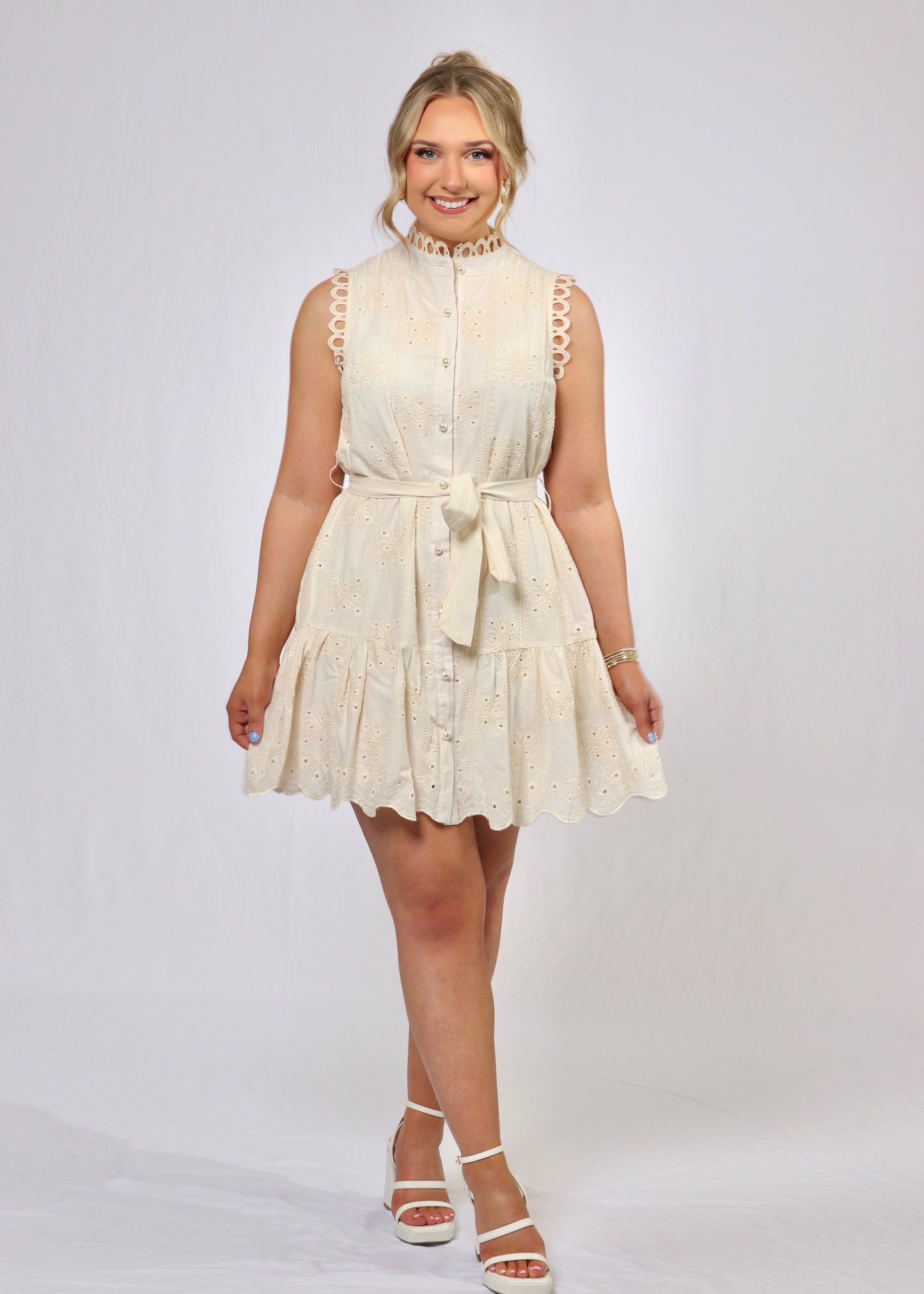 Embroidered Mini Dress