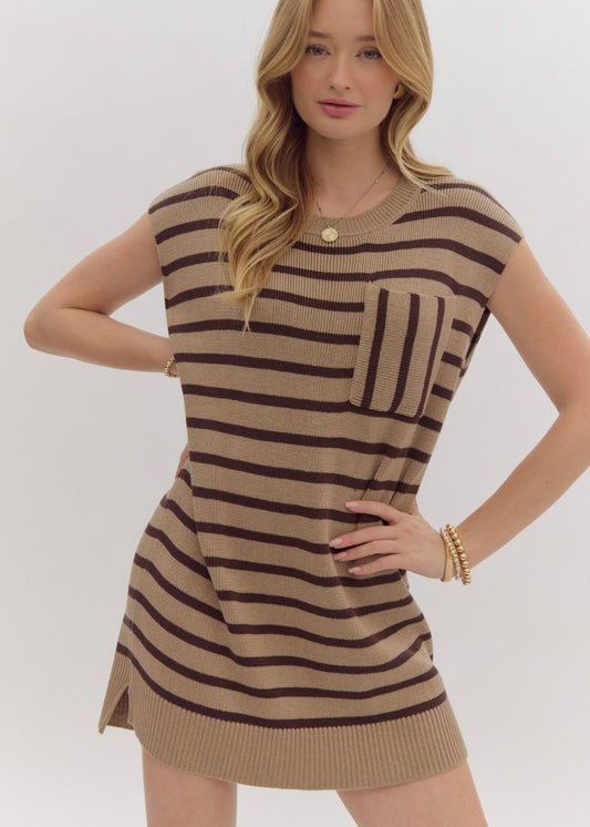 Stripe Pocket Mini Dress