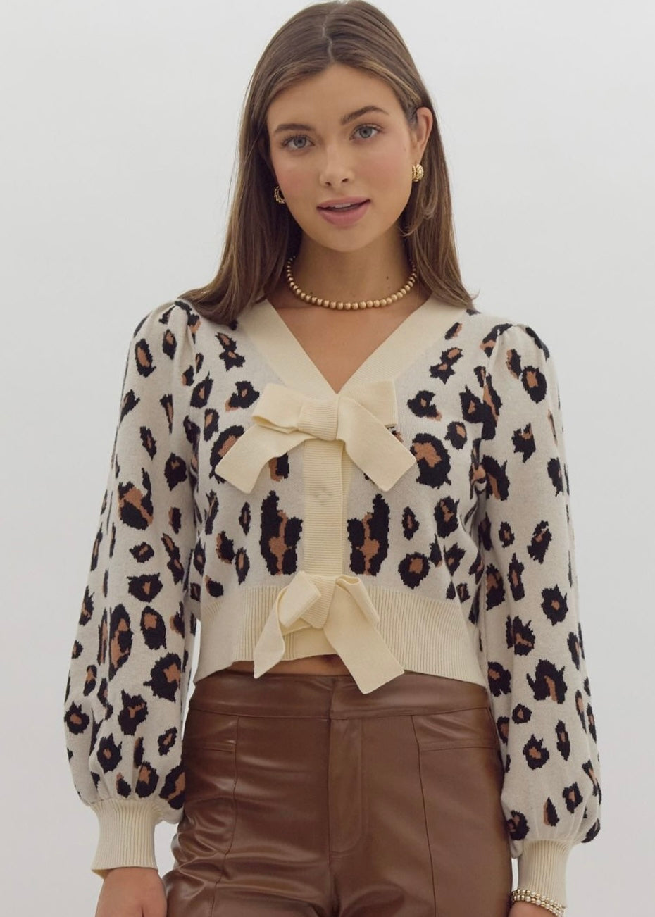 Cheetah Bow Sweater