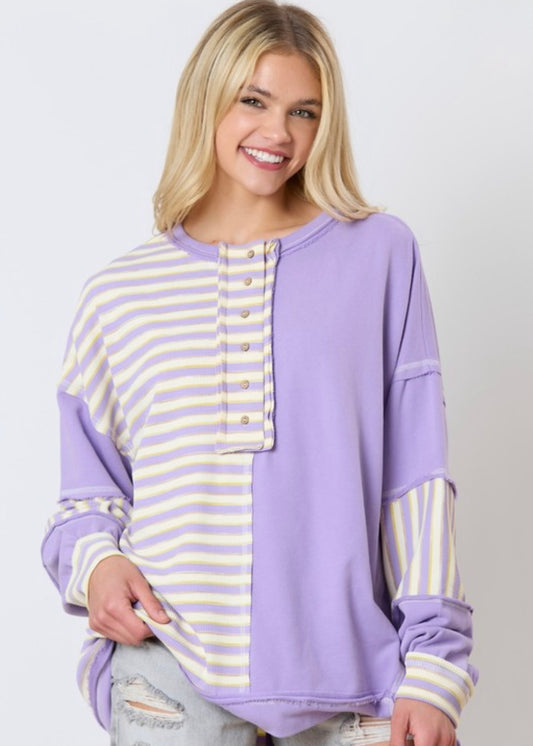 Purple & Gold Stripped Top