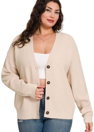 Curvy Beige Cardigan