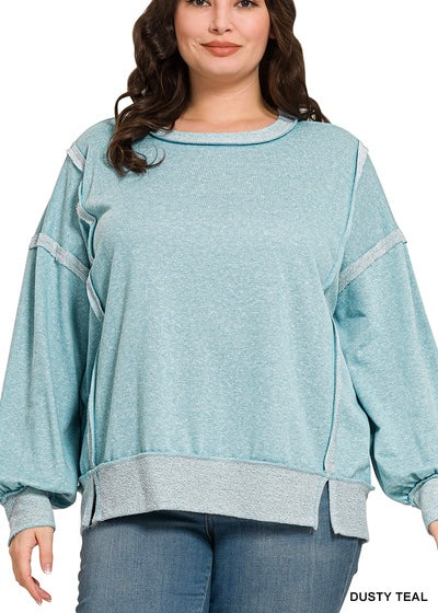 Curvy Teal Sweatshirt