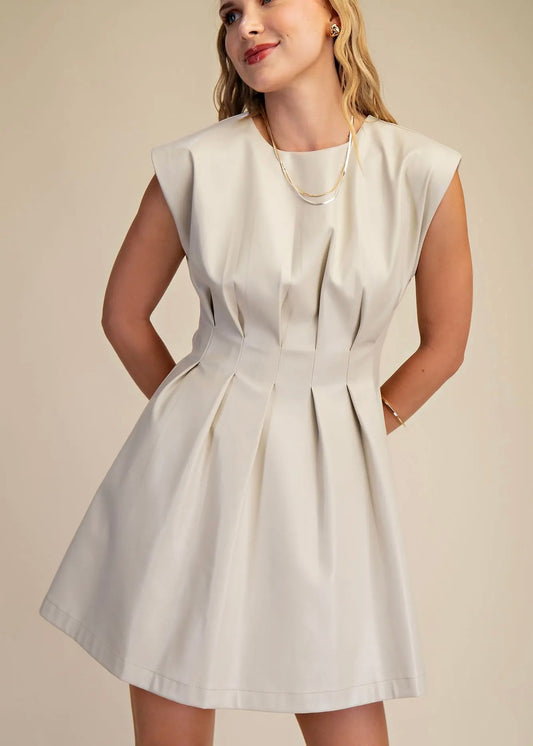 Beige Leather Dress