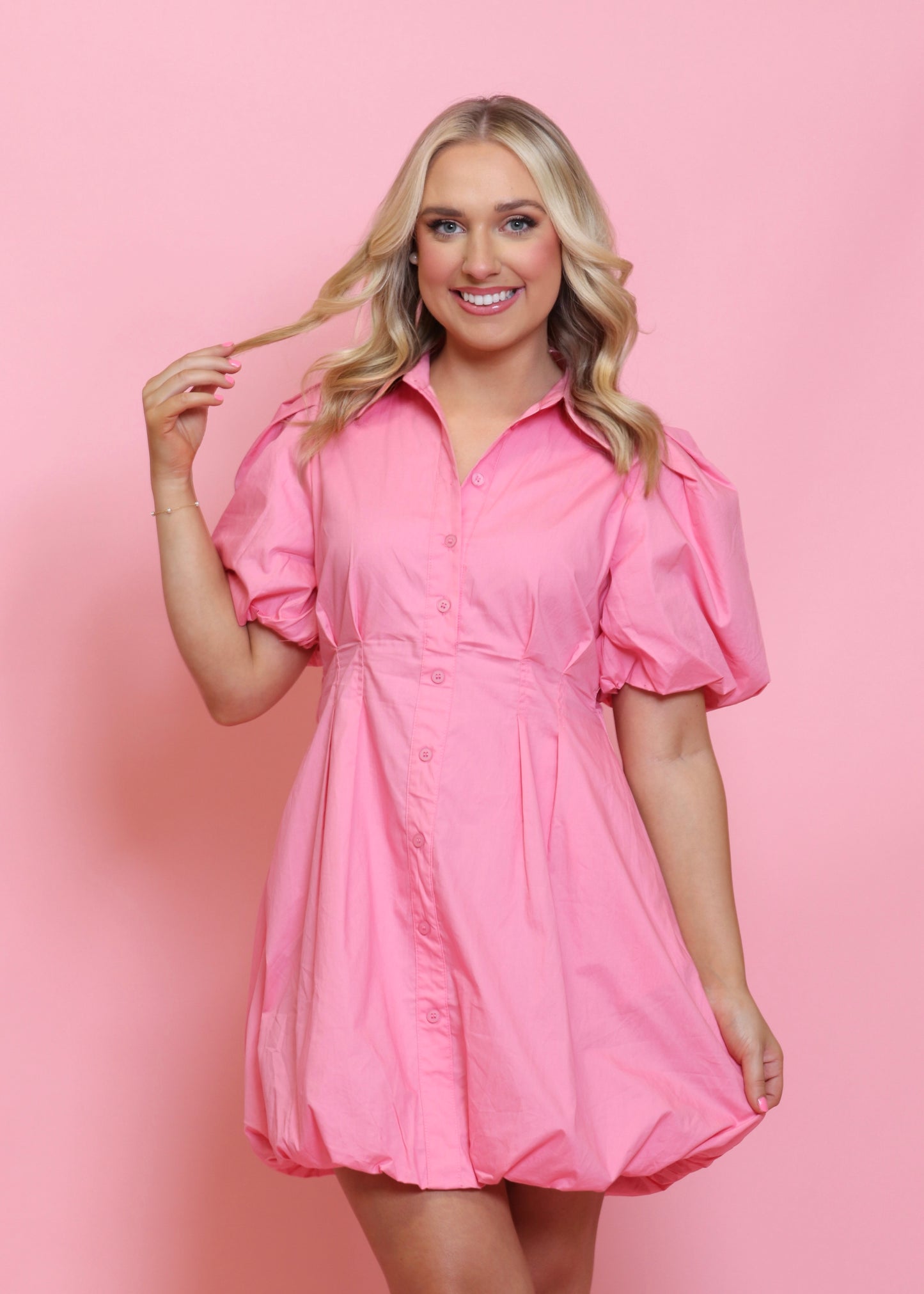 Blaire Bubble Dress- Pink