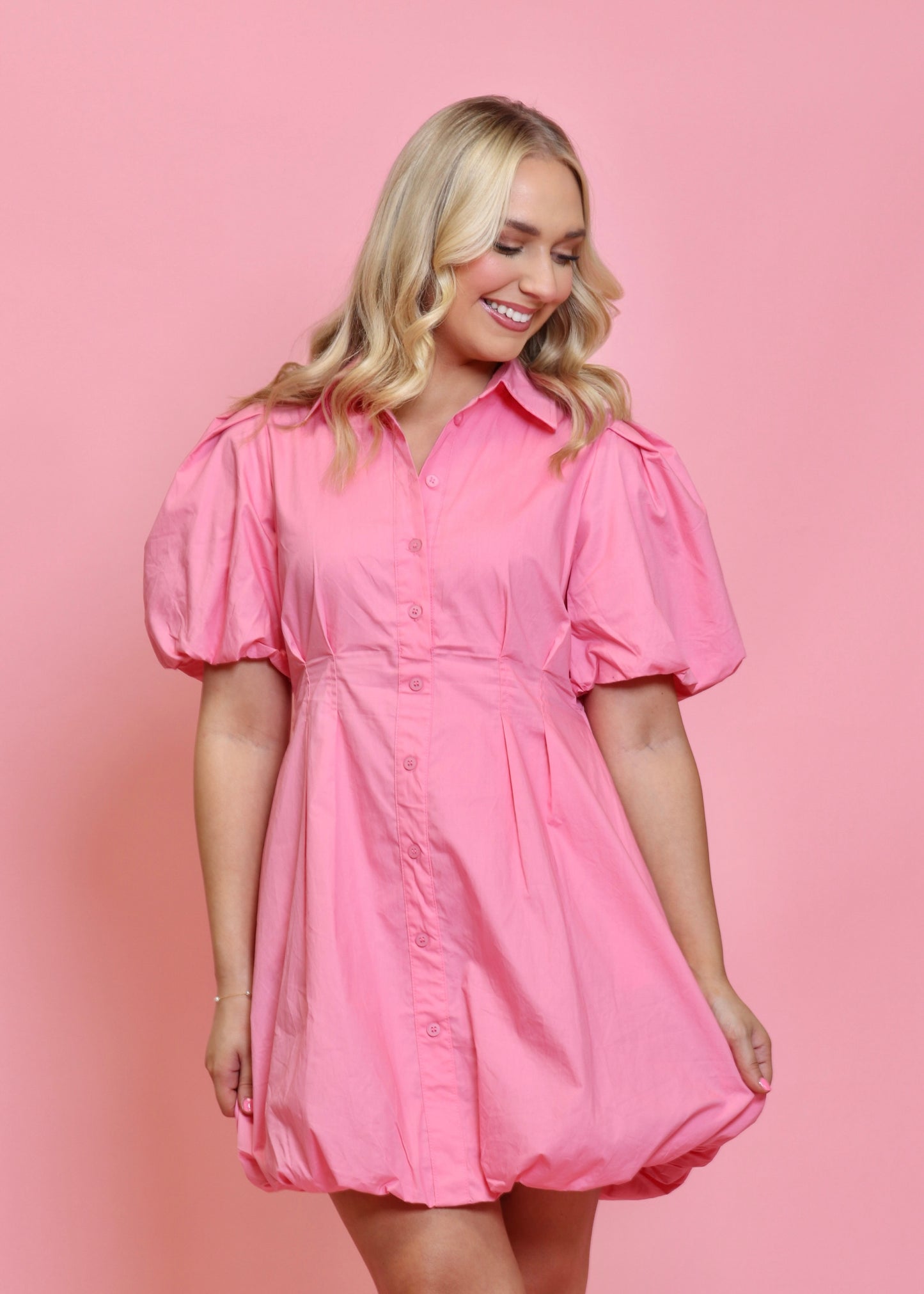 Blaire Bubble Dress- Pink